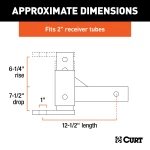 CURT adjustable ball mount with flexible height settings for trailers