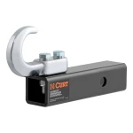 CURT specialty ball mount with chrome tow hook, fits 2 inch hitch, rated for 10,000 lbs GTW