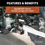 CURT specialty ball mount with chrome tow hook, fits 2 inch hitch, rated for 10,000 lbs GTW