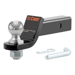 CURT loaded ball mount with factory-torqued 2 inch trailer ball, black finish