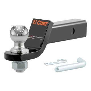 CURT loaded ball mount with factory-torqued 2 inch trailer ball, black finish