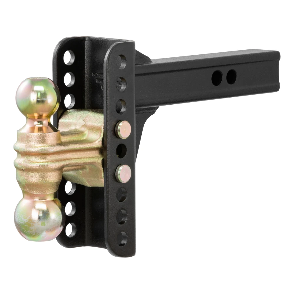 CURT adjustable channel-style dual ball mount with two ball sizes for versatile trailer towing.