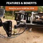 CURT adjustable channel-style dual ball mount with two ball sizes for versatile trailer towing.