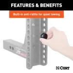 CURT adjustable channel-style dual ball mount with two ball sizes for versatile trailer towing.