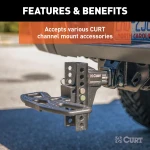 CURT adjustable channel-style dual ball mount with two ball sizes for versatile trailer towing.