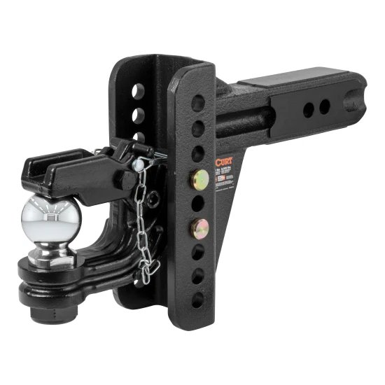 CURT adjustable ball mount with dual-pin system and 2-5/16 inch ball