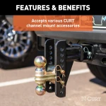 CURT adjustable ball mount with dual-pin system and 2-5/16 inch ball