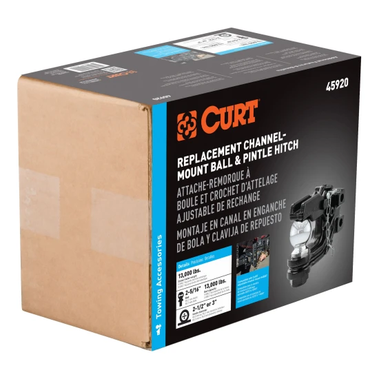 CURT replacement ball and pintle combination head with adjustable channel mount