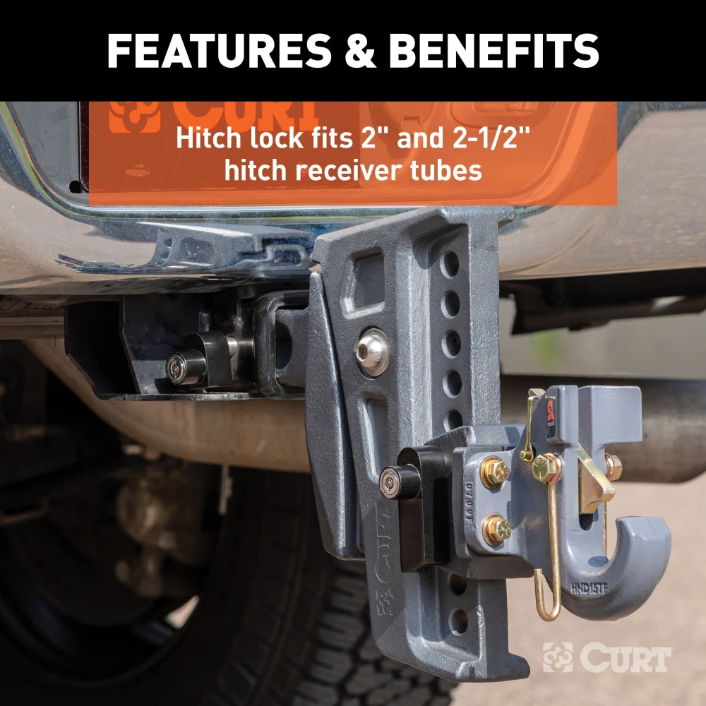 Rebellion XD lock set securing hitch with stainless steel and aluminum locks.