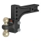 CURT trailer hitch ball mount with dual ball, steel construction, adjustable height, anti-rattle technology, two ball sizes