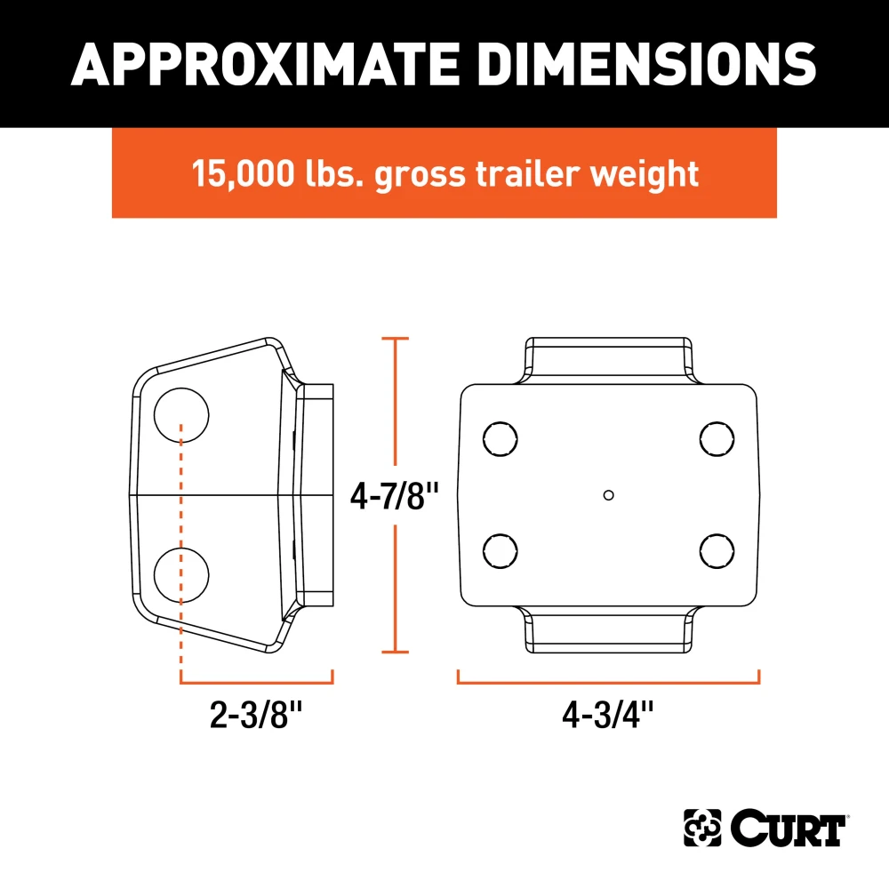 CURT Rebellion XD pintle mount with integrated rubber dampener for vibration resistance and enhanced towing control