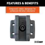 CURT Rebellion XD pintle mount with integrated rubber dampener for vibration resistance and enhanced towing control