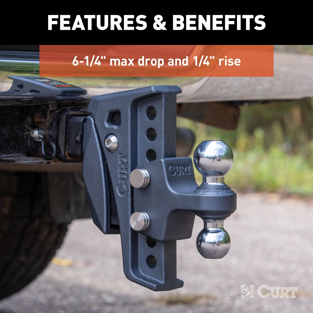 CURT Rebellion XD cushion hitch with ShockDrop technology for smoother towing