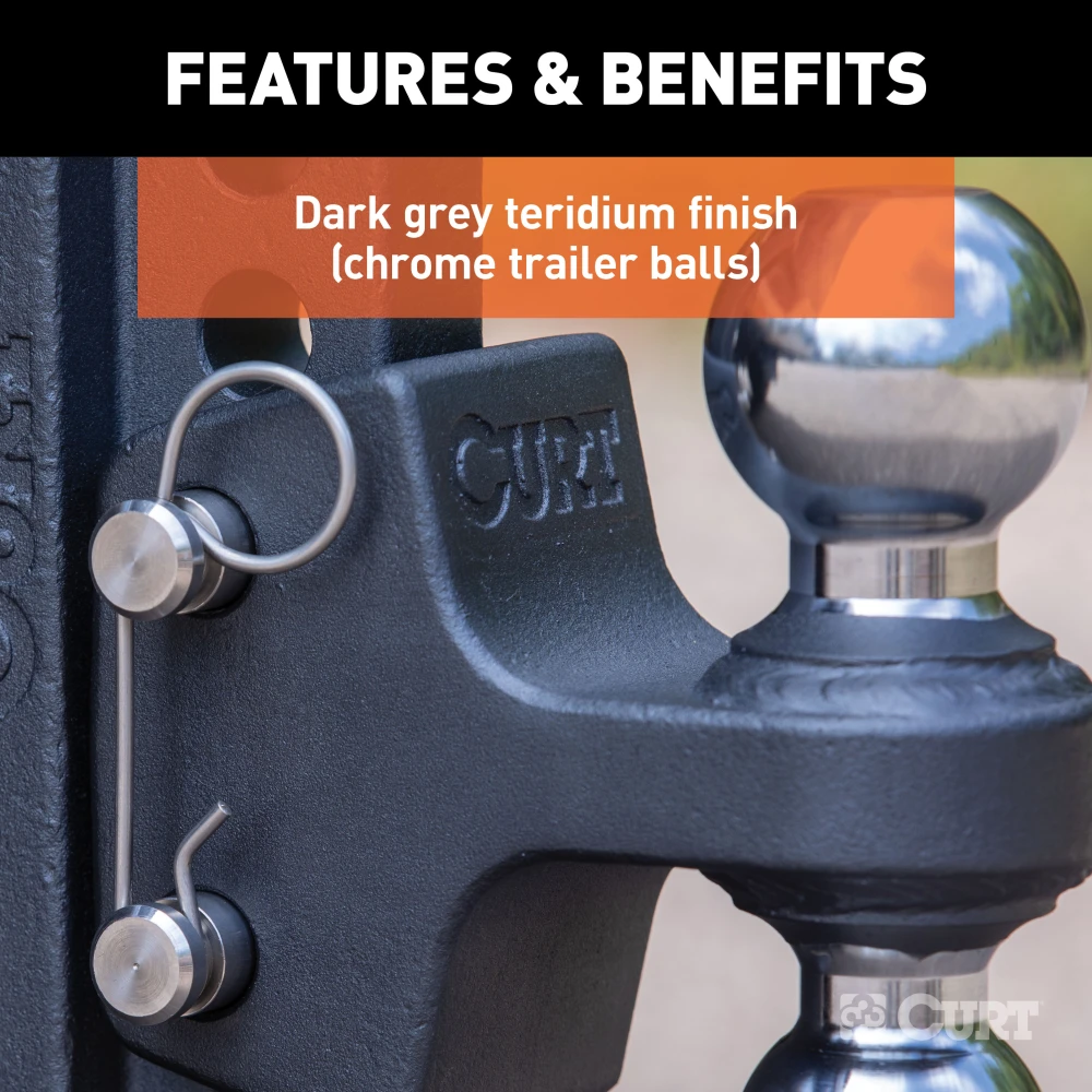 Dual ball replacement for Rebellion XD mount, 2" and 2-5/16" balls, towing accessory