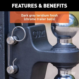 Dual ball replacement for Rebellion XD mount, 2" and 2-5/16" balls, towing accessory