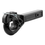 Pintle hitch with 10,000 lbs weight capacity, black powder finish for 2-inch receiver.