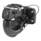 CURT pintle hitch featuring a secure latch and durable black powder coat finish for heavy-duty towing.