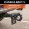 CURT pintle hitch featuring a secure latch and durable black powder coat finish for heavy-duty towing.