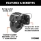 CURT pintle hitch featuring a 60,000 lbs trailer capacity and powder coat finish