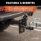 CURT adjustable pintle mount suitable for heavy-duty towing, up to 15,000 lbs, with black carbide powder coat finish.