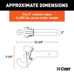 CURT SecureLatch pintle hook featuring innovative auto-lock technology for trailers.