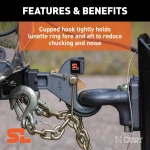 CURT SecureLatch pintle hook featuring innovative auto-lock technology for trailers.