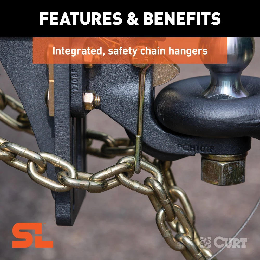 SecureLatch pintle hitch with auto-locking mechanism and cupped design for trailers