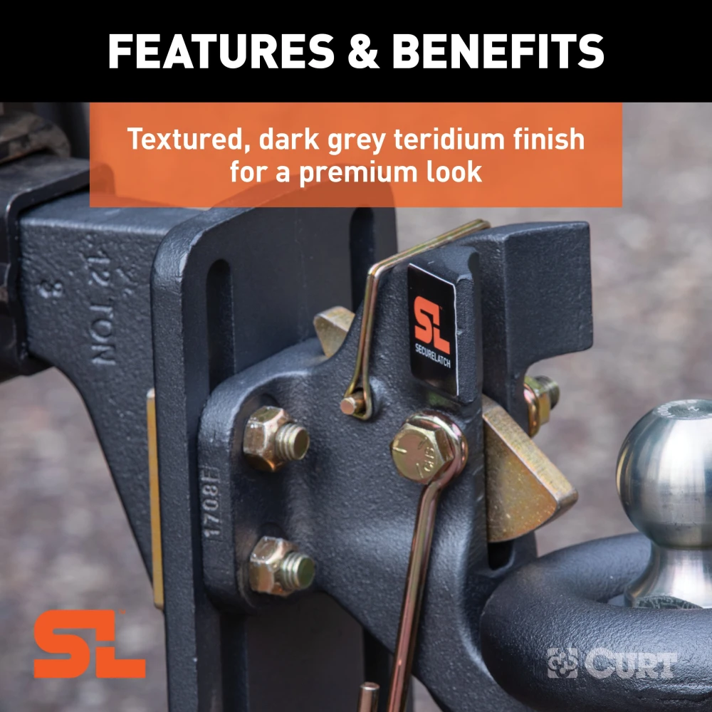 SecureLatch pintle hitch with auto-locking mechanism and cupped design for trailers