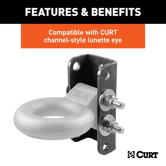 CURT pintle hitch adjustable coupler for towing with 12,000 lbs capacity and height adjustment