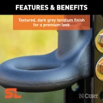 CURT SecureLatch lunette ring with locking pin, adjustable height and durable coating for trailers up to 25,000 lbs.