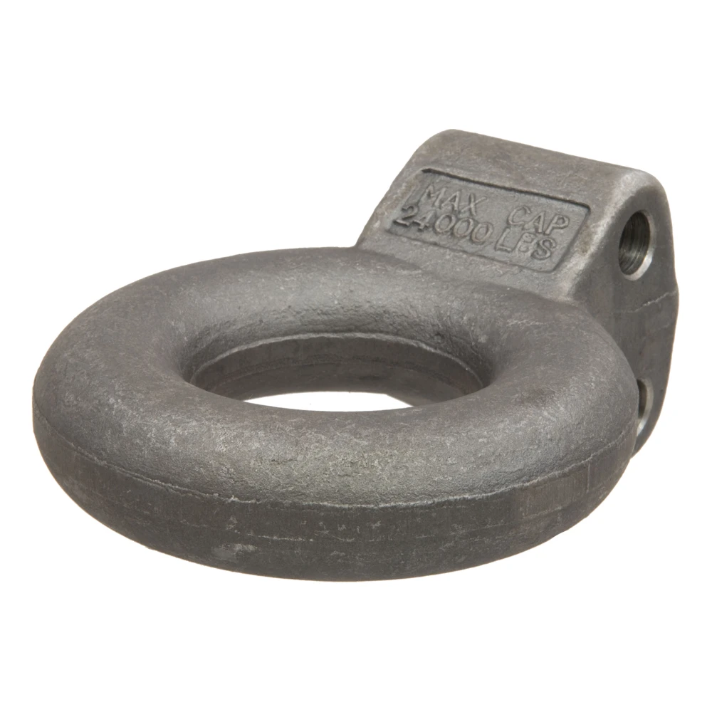 CURT lunette eye 3-inch diameter, forged steel, 24,000 lbs capacity, adjustable mount for pintle hook.