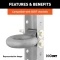 CURT lunette eye 3-inch diameter, forged steel, 24,000 lbs capacity, adjustable mount for pintle hook.