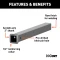 CURT receiver tubing, raw steel, 2x2 inch opening, 24 inch length for custom towing fabrication