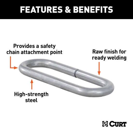 CURT steel safety chain anchor with 10,000 lbs load capacity for towing fabrication