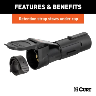 CURT Echo mobile trailer brake controller connected to a smartphone for wireless control