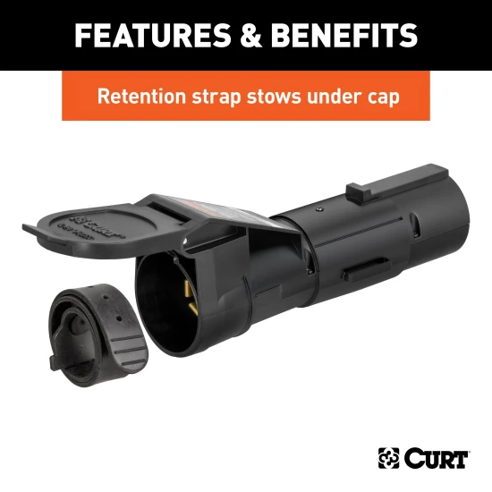 CURT Echo mobile trailer brake controller connected to a smartphone for wireless control