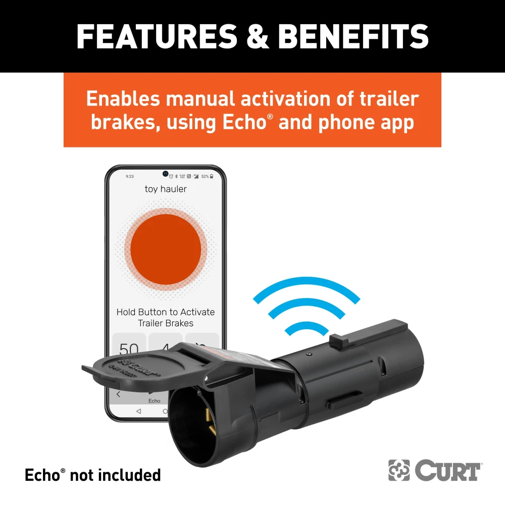 Manual override button for CURT Echo brake controller on dashboard