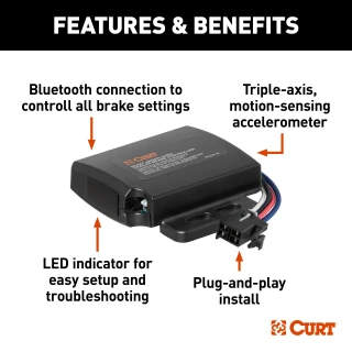 CURT Echo under-dash trailer brake controller with Bluetooth connectivity