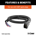 CURT trailer brake controller wiring kit, compatible with up to 8-brake systems, including cables and circuit breaker.