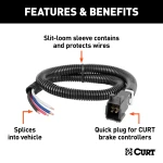 CURT Trailer Brake Controller Harness for Easy Installation Universal CURT trailer brake controller harness with wiring adapter for easy installation
