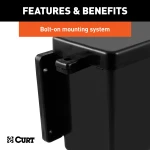 CURT Trailer Breakaway Kit Battery Case with Lockable Lid CURT breakaway battery case for trailer safety with lockable lid and polyethylene construction