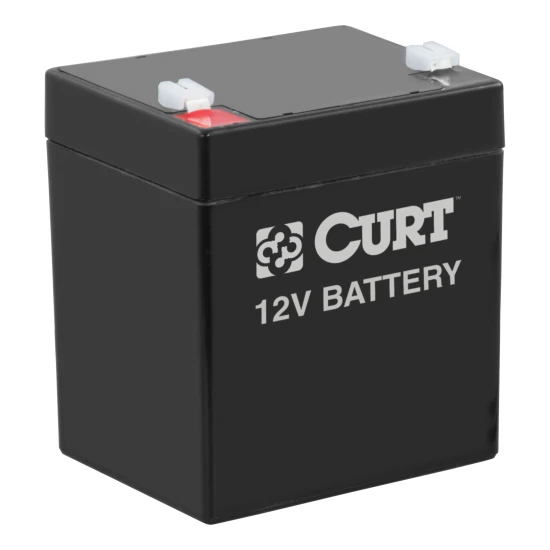 12-volt CURT breakaway kit battery for electric trailer brakes and safety compliance.