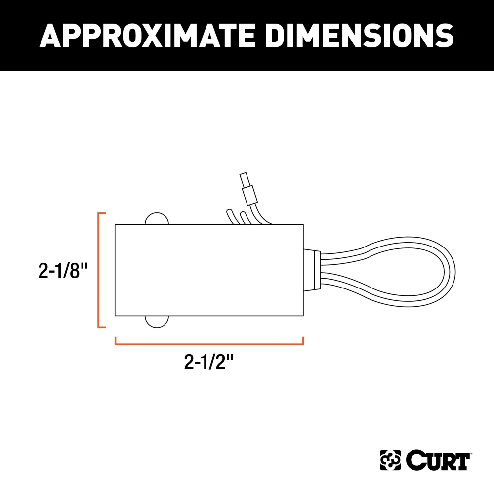 CURT breakaway kit battery charger with color-coded wires, designed for 12-volt batteries