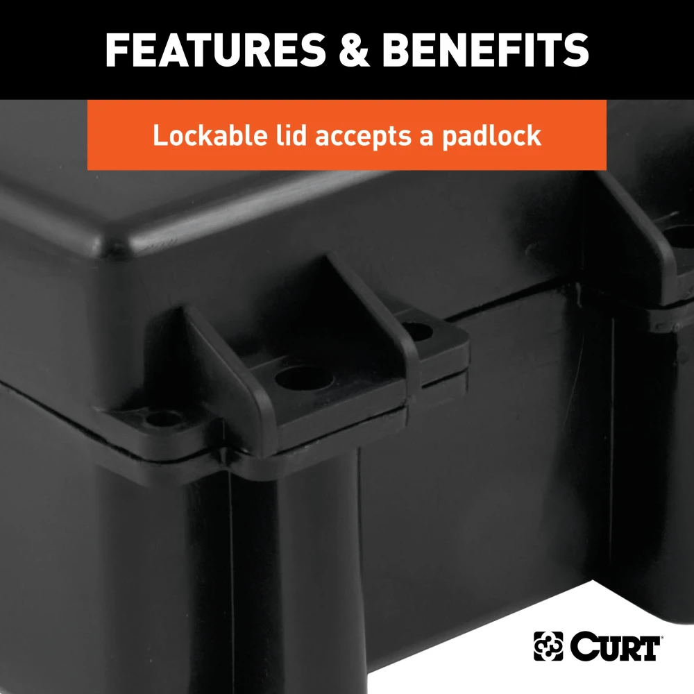 CURT breakaway battery case with watertight lid for trailer brakes
