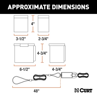CURT breakaway kit featuring push-to-test battery and durable case