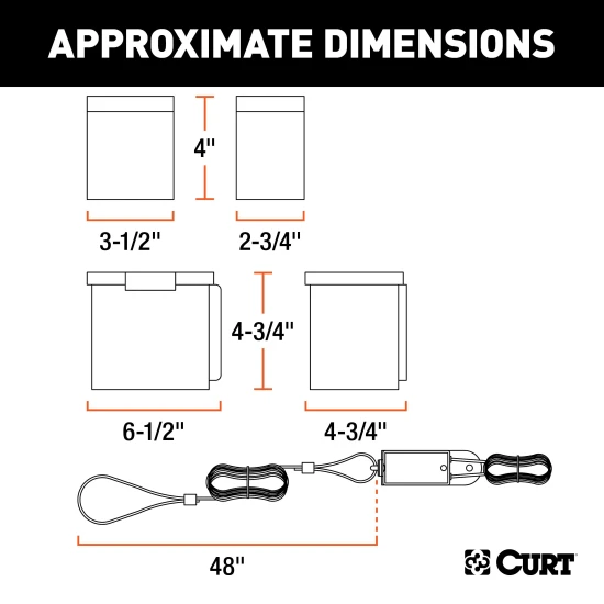 CURT breakaway kit featuring push-to-test battery and durable case