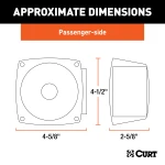 CURT passenger-side trailer light with red lenses and molded housing for towing