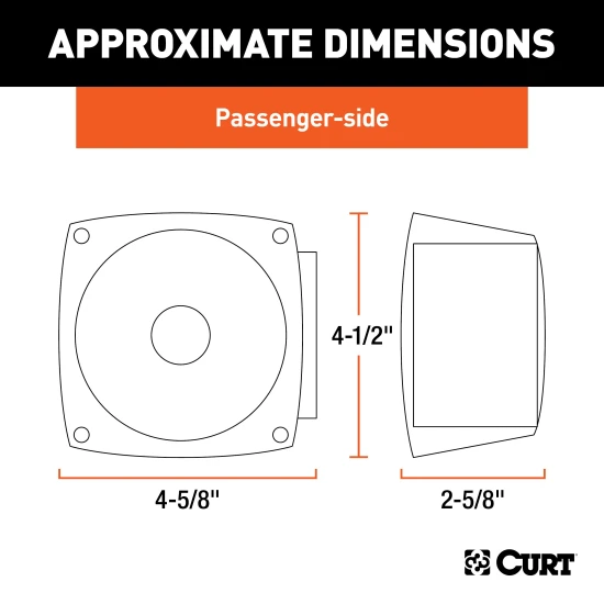 CURT passenger-side trailer light with red lenses and molded housing for towing