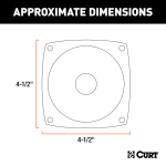 CURT red replacement lens for trailer lights, fits driver side, square shape, DOT-approved.