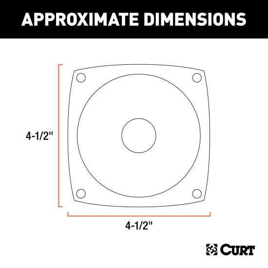 CURT red replacement lens for trailer lights, fits driver side, square shape, DOT-approved.